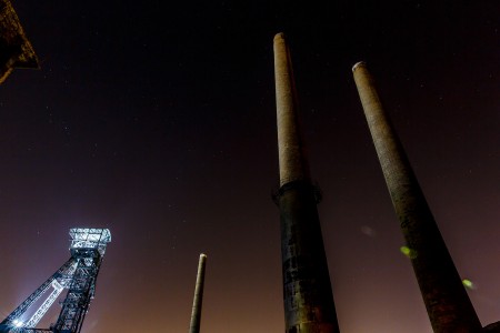 Vítkovické železiarne - nočný industriál, Ostrava